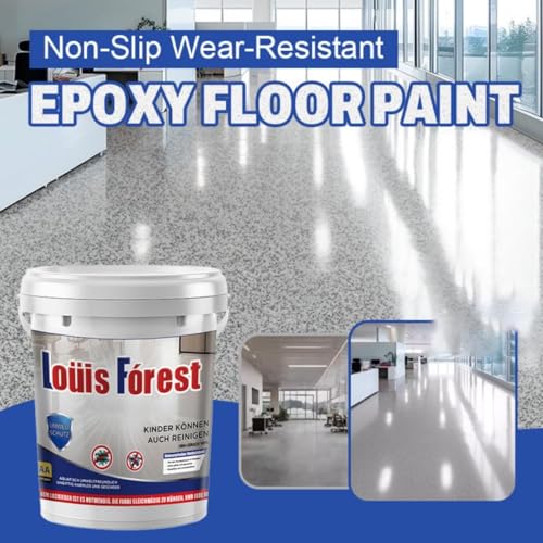High-Gloss Marble Effect Epoxy Floor Coating, Waterproof Anti-Slip Water-Based Epoxy Garage Floor Paint, Concrete Floor Paint, for Both Indoorand Outdoor Surfaces